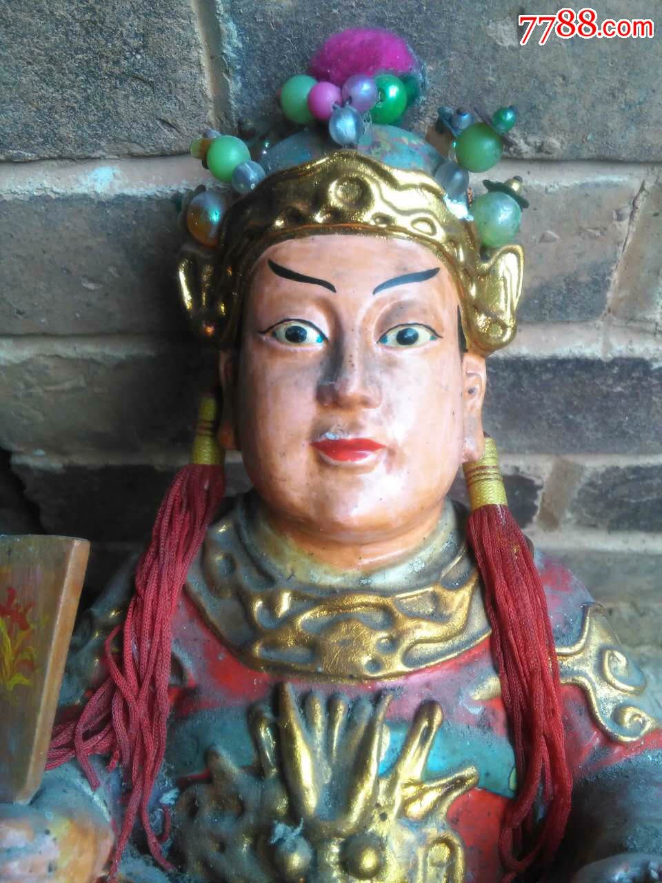 纯手工雕刻木雕佛像菩萨神像,不知道是什么王爷,有点大,脸威