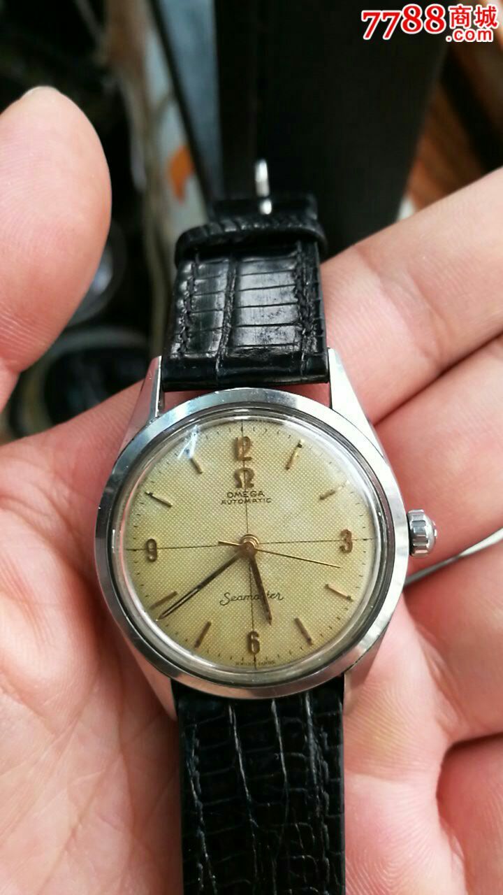 60年早期欧米茄k金刻度全刚自动男表!表经33mm左右!