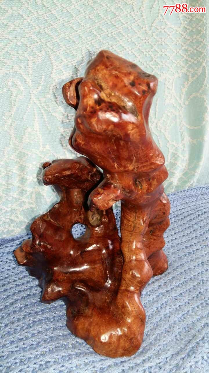 麻利根雕摆件