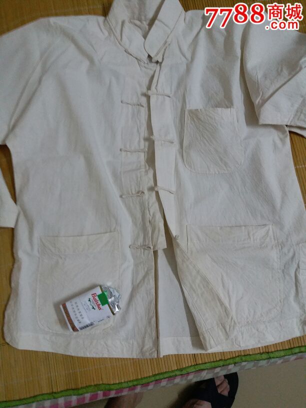白色老棉布男士连袖对襟-se39175000-旗装/马褂-零售-7788收藏__中国