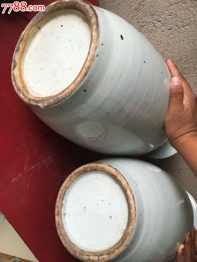 (东北小孙)清代玻璃釉江西瓷300件青花鹦鹉大瓶高58厘米左右