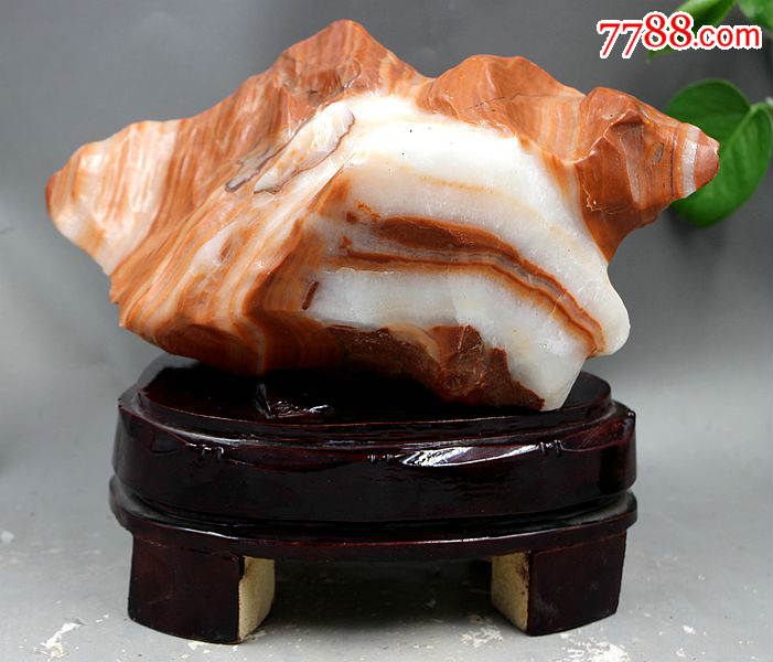 奇石矿物晶体原石观赏石猪肉石五花猪肉石原石摆件猪肉石01