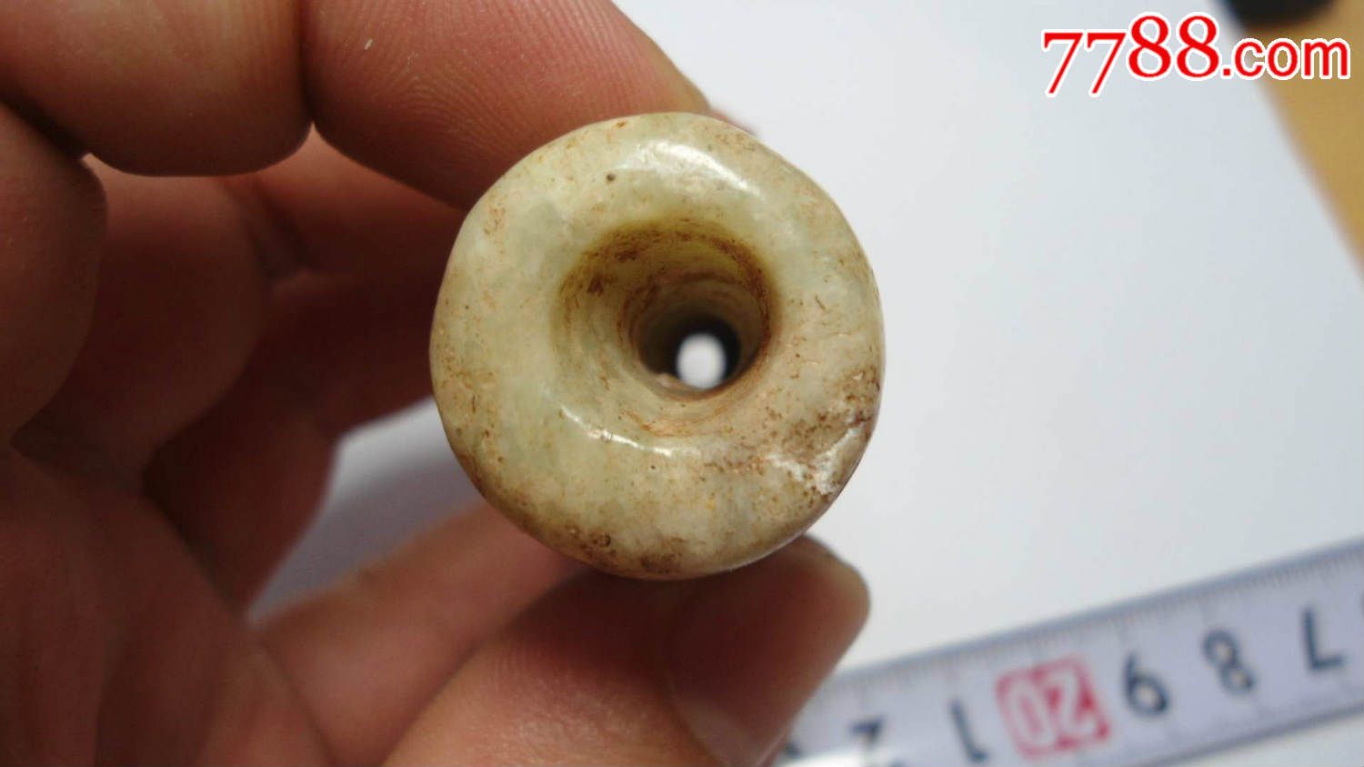 下乡收到出土的老玉勒子,和田玉,唐朝之前,羊脂白玉,雕件/摆件,无图案