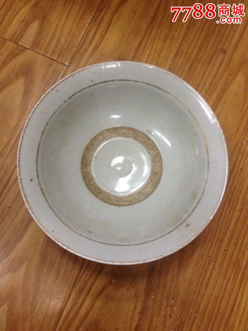 民国彩绘大碗《松鹤精神》