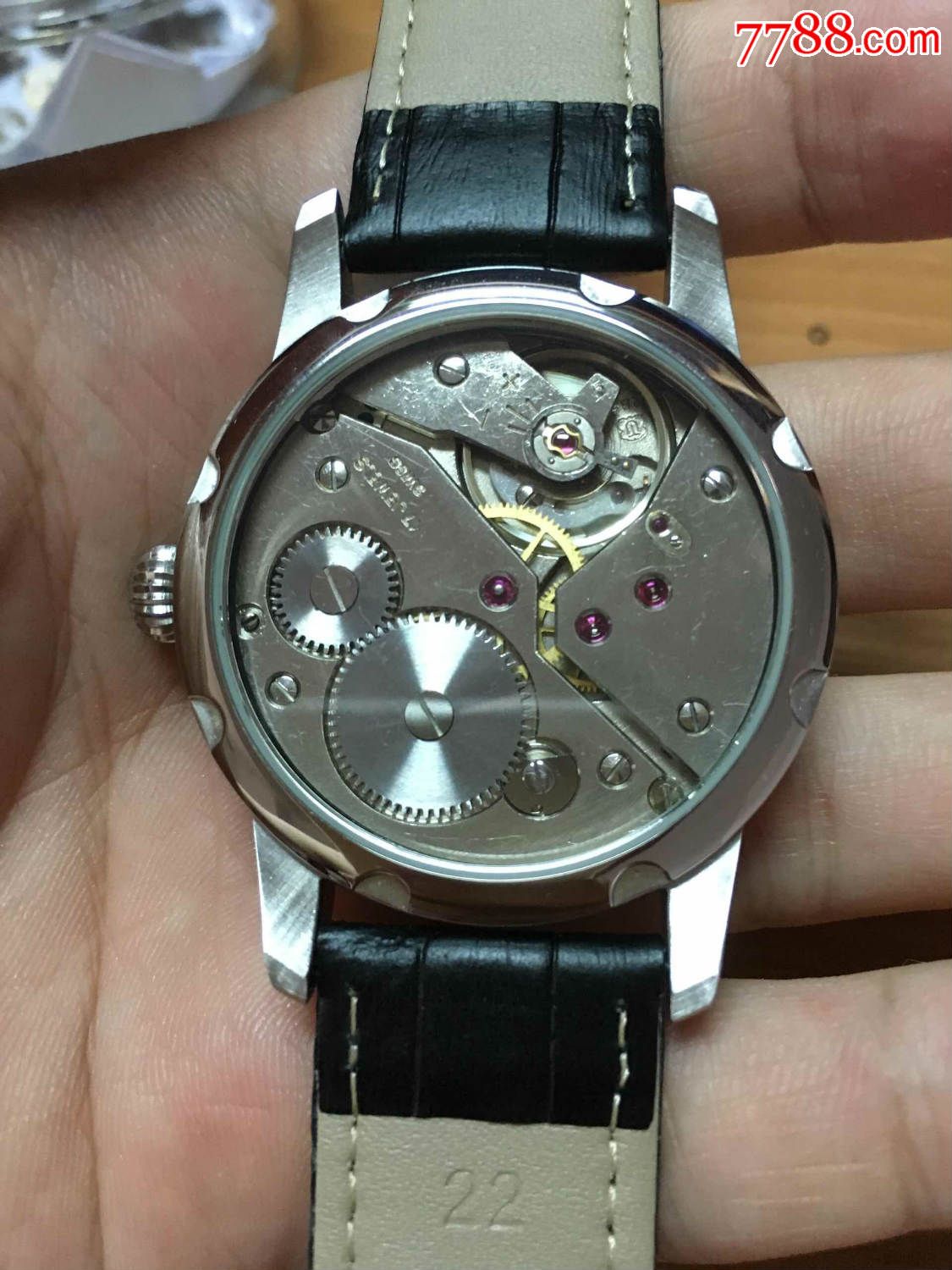 瑞士6497机芯,古董珐琅瓷表盘手动机械表