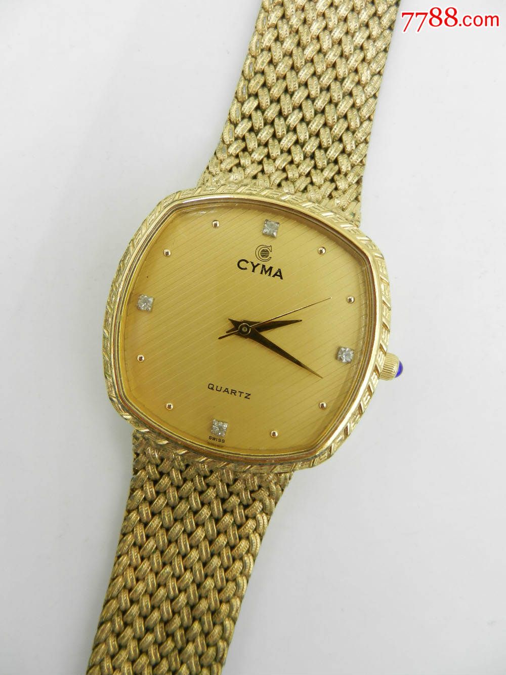 瑞士西马镀金石英表