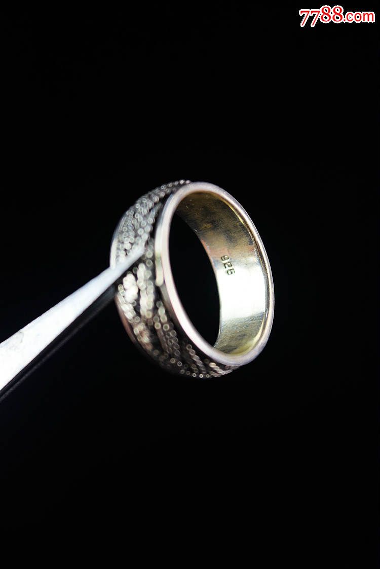 欧美首饰收藏品美国精美纯银绳纹男士戒指性价比高礼品推荐