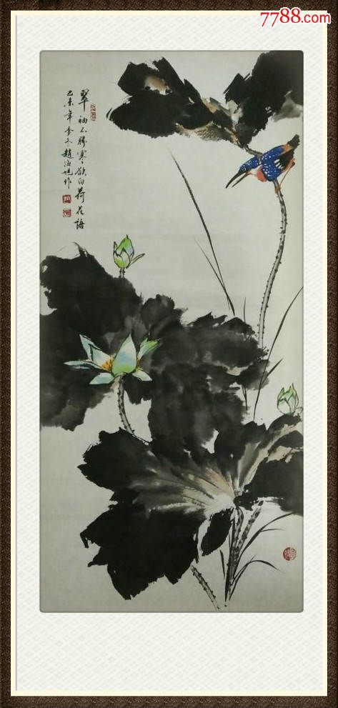 名家霍春阳入室弟子赵海旭《翠》_花鸟国画原作【飞雨流沙精品书画】