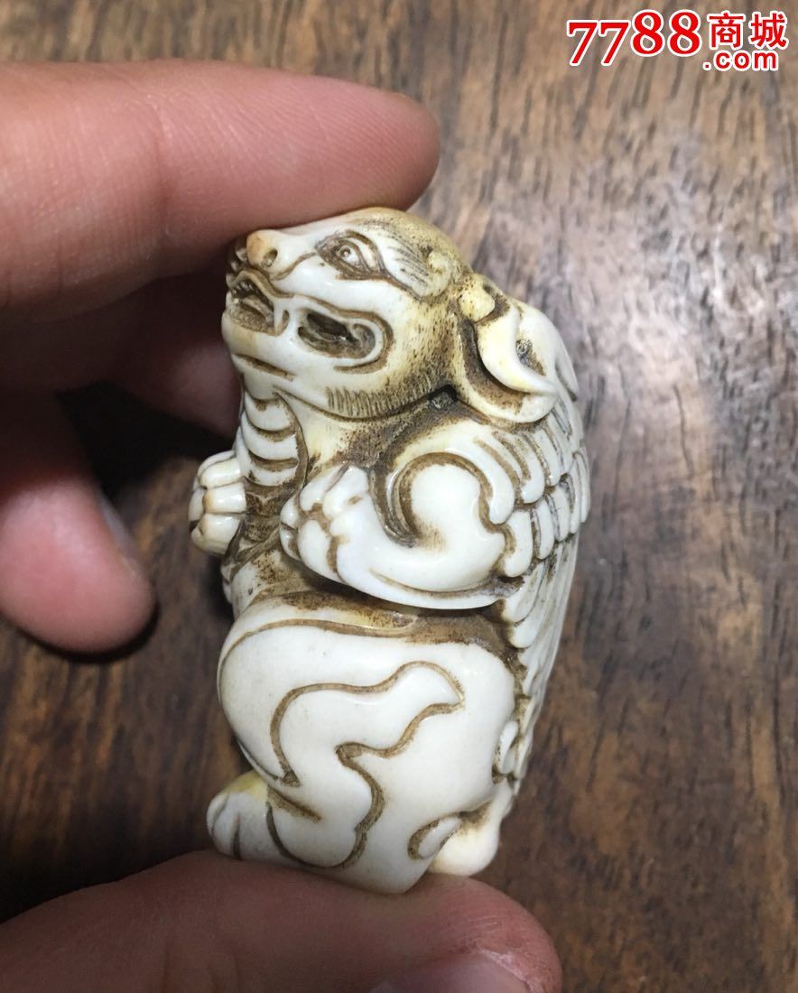 清代老鹿角雕件把件