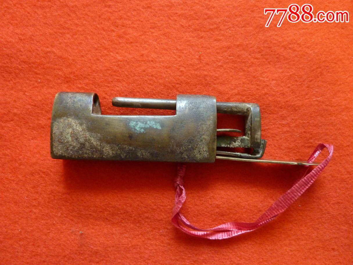 清代暗门机关倒牵牛铜锁