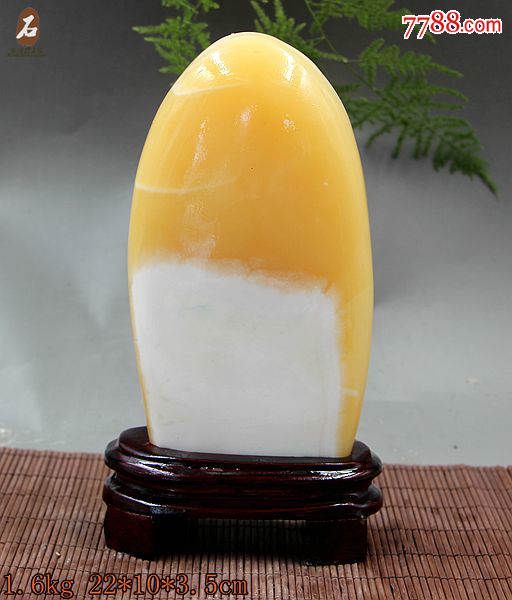 奇石观赏石矿物晶体原石观赏石金黄色冻石金田黄原石摆件20