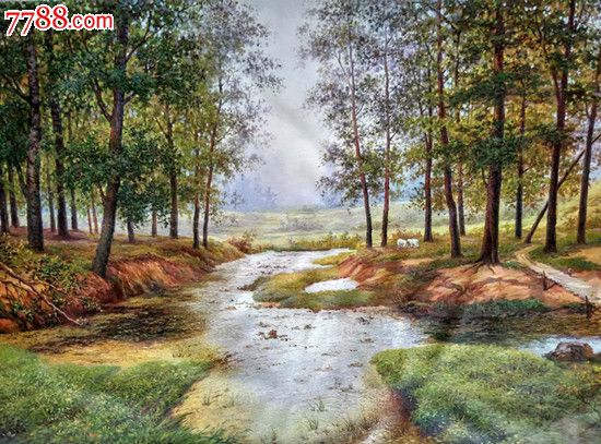 朝鲜一级画家朴成文风景油画