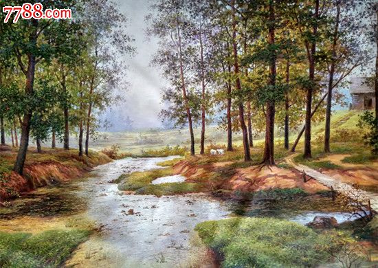 朝鲜一级画家朴成文风景油画