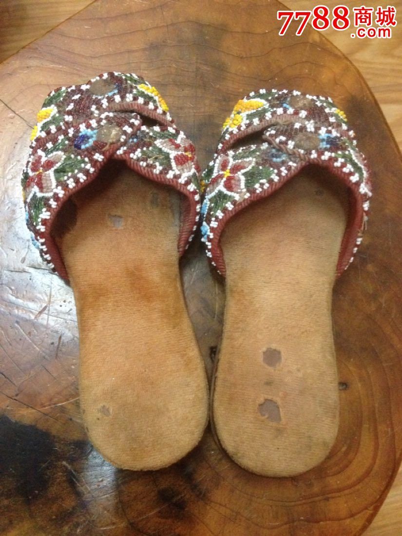 民国厦门珠绣拖鞋
