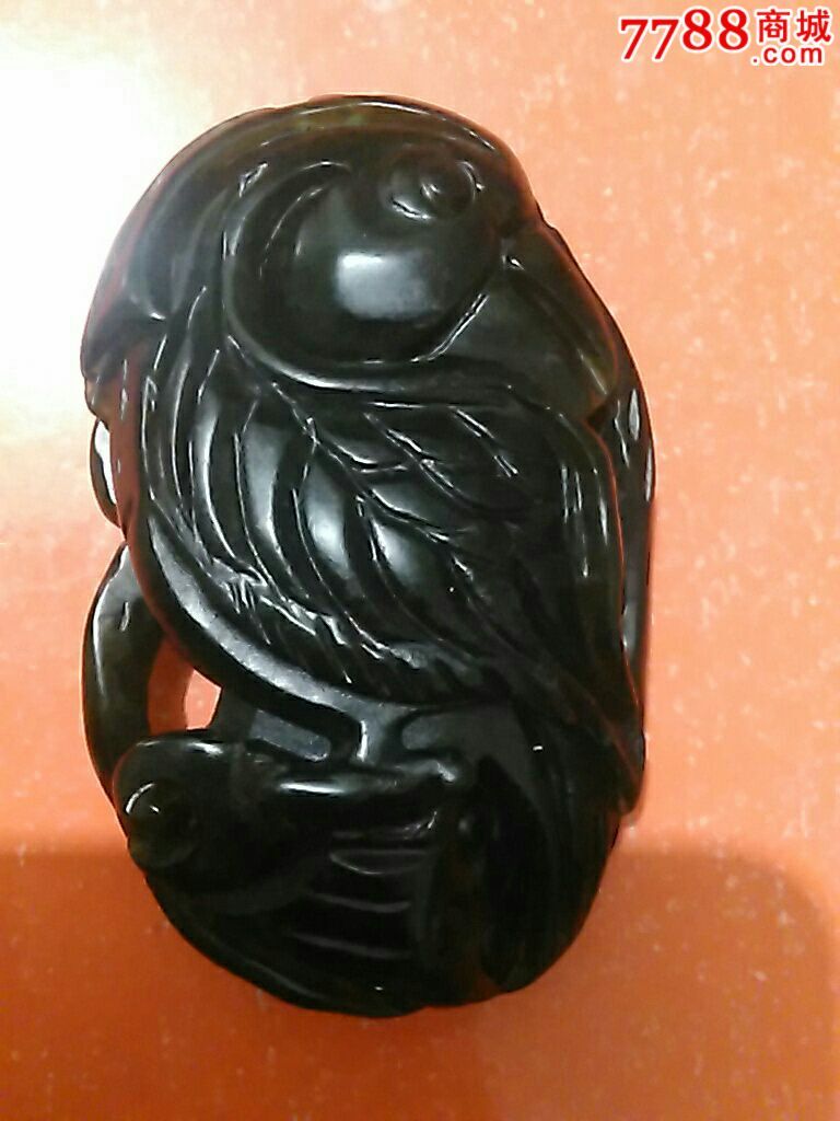 首页 零售 和田玉 >> 和田黑碧玉籽料手把件,和田玉