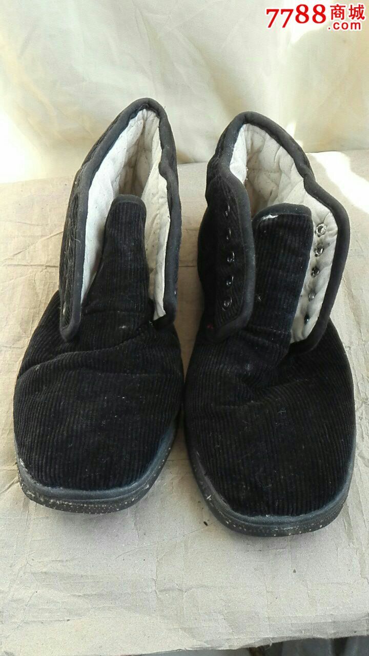 手工橡胶轮胎底条绒系带棉鞋
