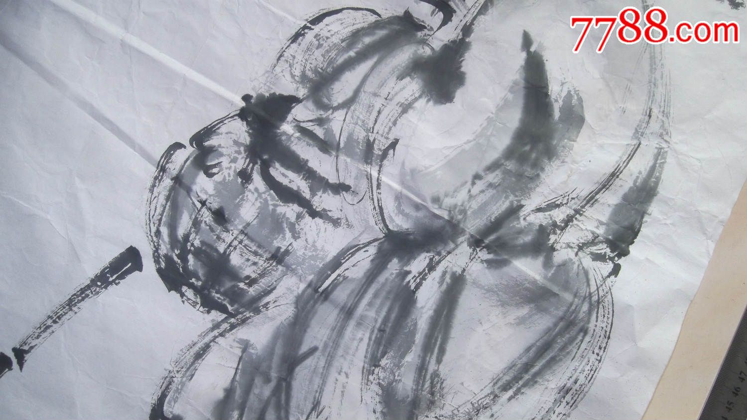 水墨画写意画人物画小品画三尺国画渔翁图,墨道山人画的好啊