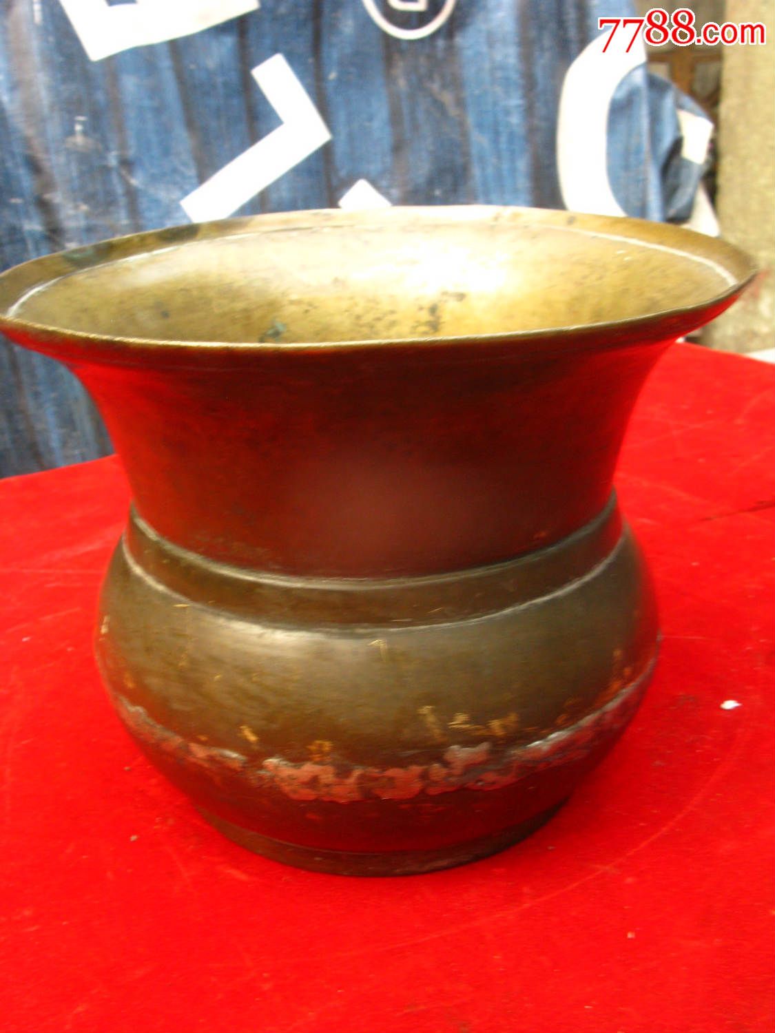 清末铜痰盂厚重.1.8公斤.直径20*高16cm