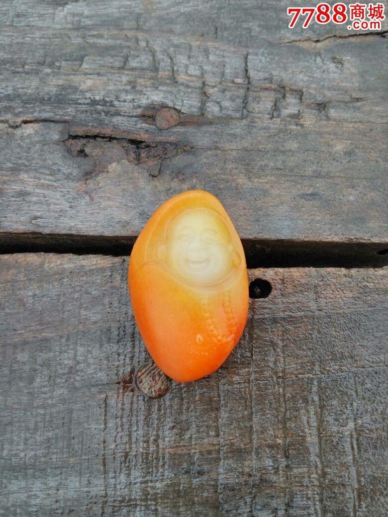 巧雕金丝玉糖心弥勒包衣佛,和田玉,近现代,白玉,雕件/摆件,无图案_第1