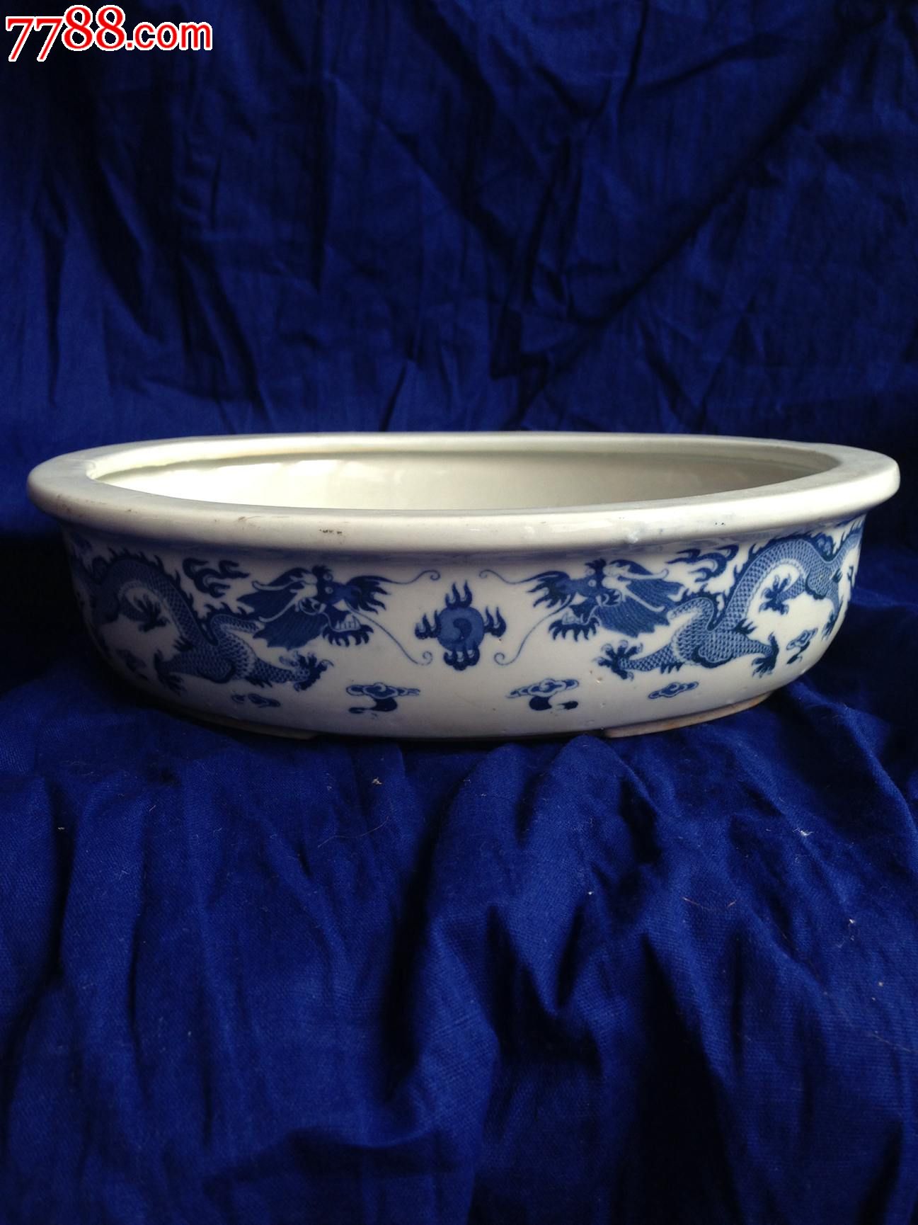 景德镇制款*青花龙纹*水仙盆*品好如图