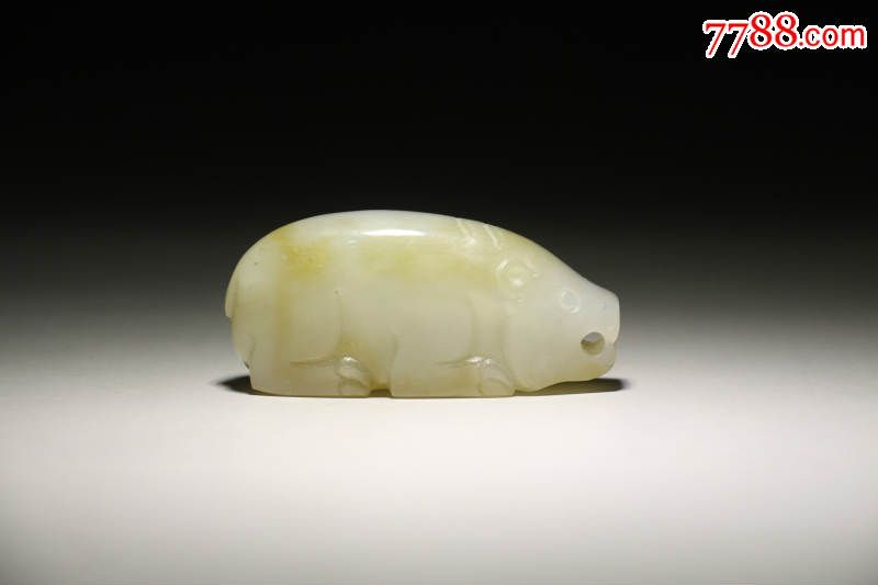 高古玉古玉白玉老鼠手把件玩件包老到代