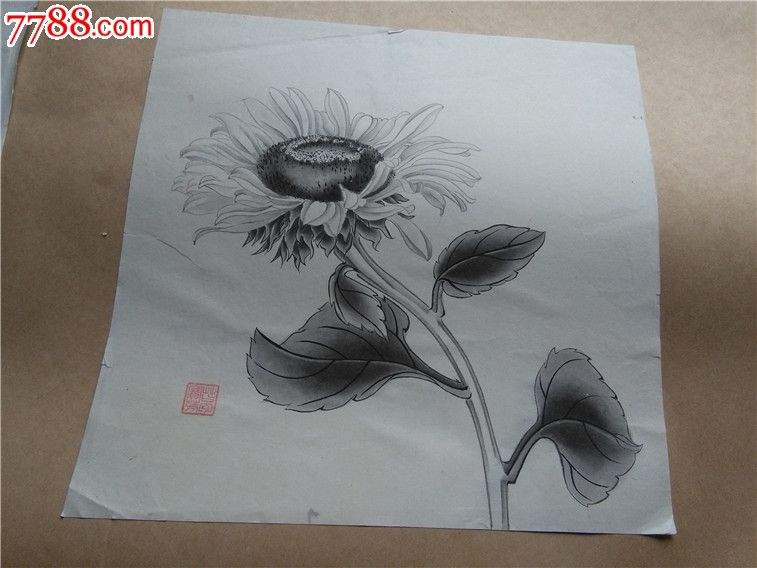 书画画片老的非常精美漂亮的名家真迹宣纸绘画的画片一张3232