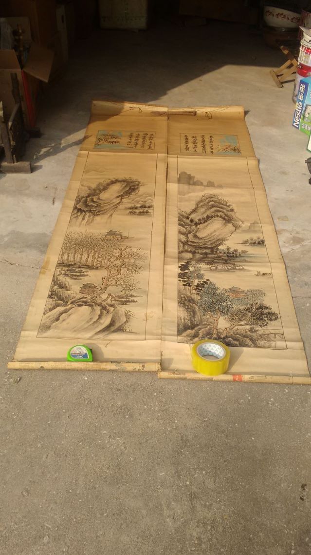 民国年画民国画屏民国木版年画老木版年画春节年画供奉年画两条屏年画