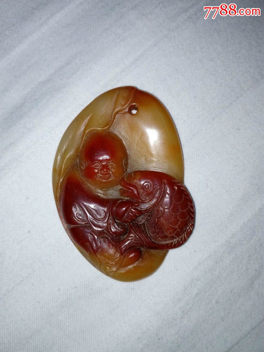 寿山石年年有余挂件