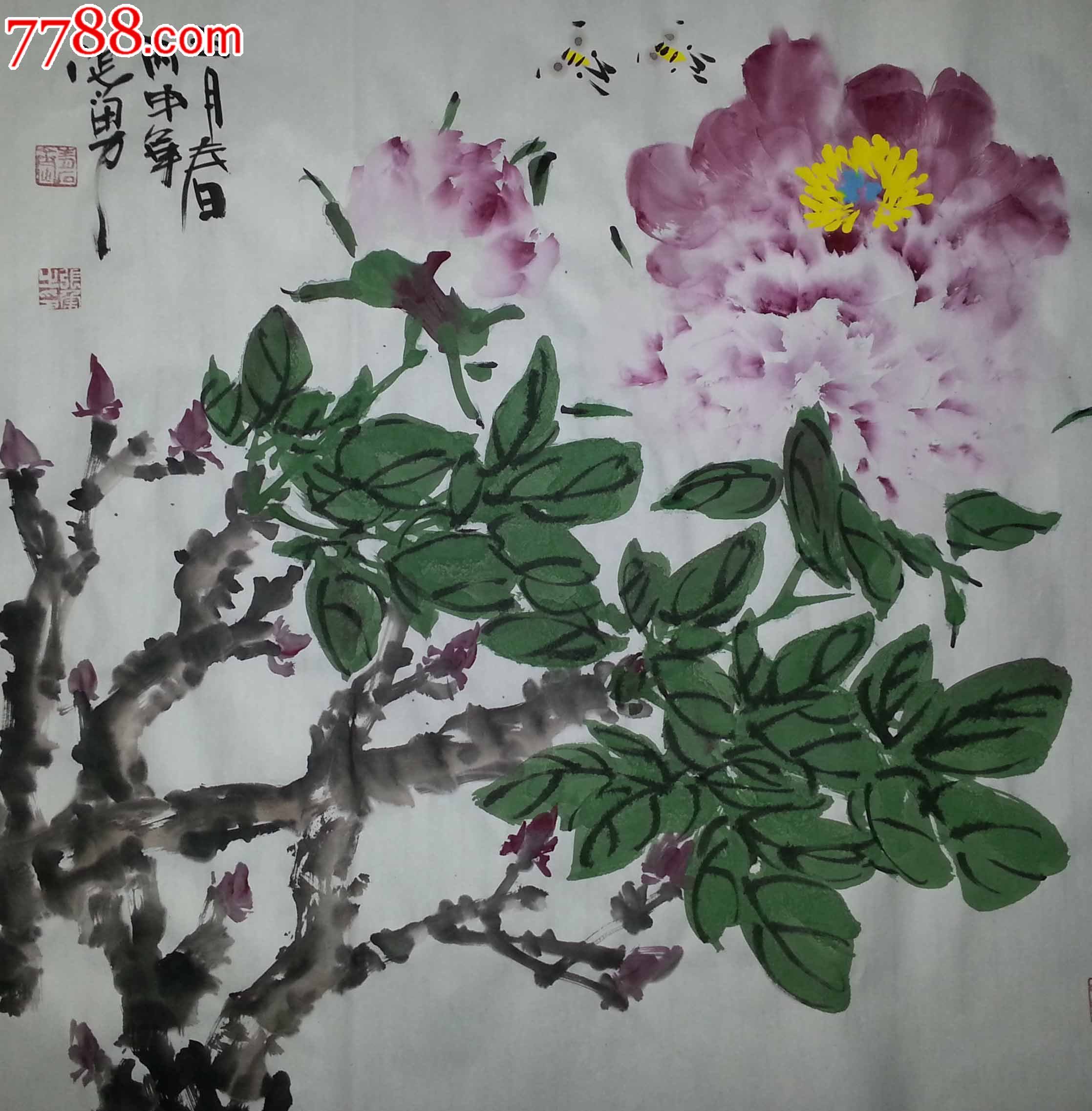【羽桐轩】张勇牡丹作品68x68cm