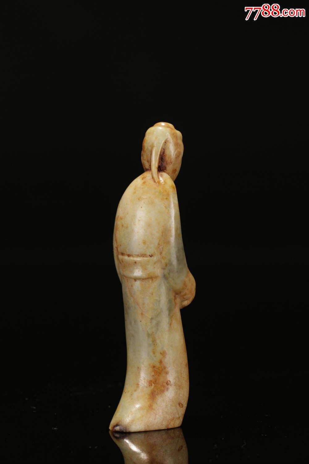 汉和田玉胡人立像