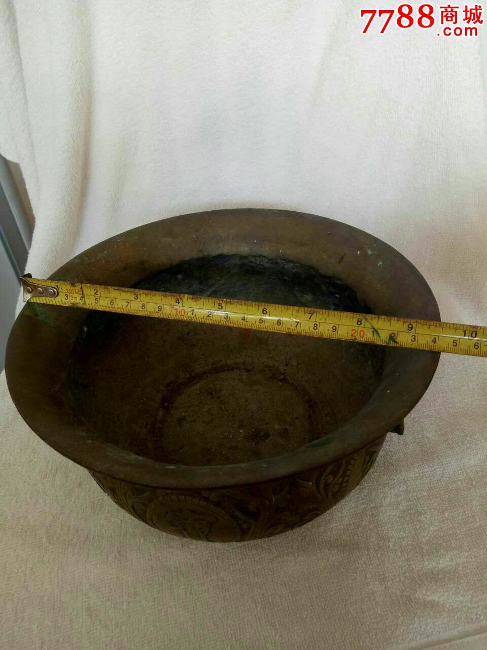 老铜制聚宝盆大明宣德聚宝盆铜盆
