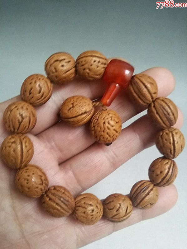 古玩文玩民国老货民间淘换的老桃核手链手串品