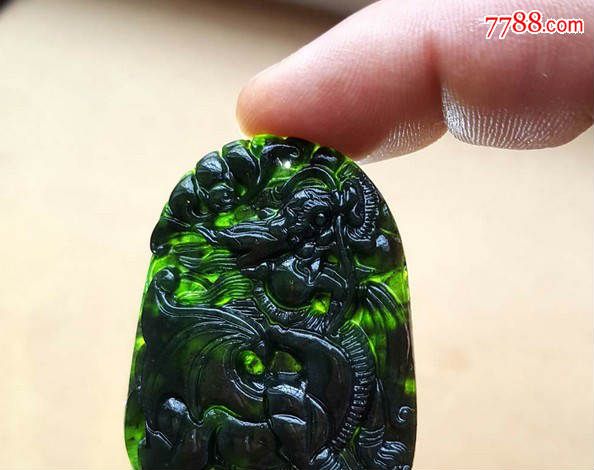 正品天然蓝田玉墨绿玉黑绿玉墨玉五福贺寿玉挂件玉牌玉佩腰佩-价格:48