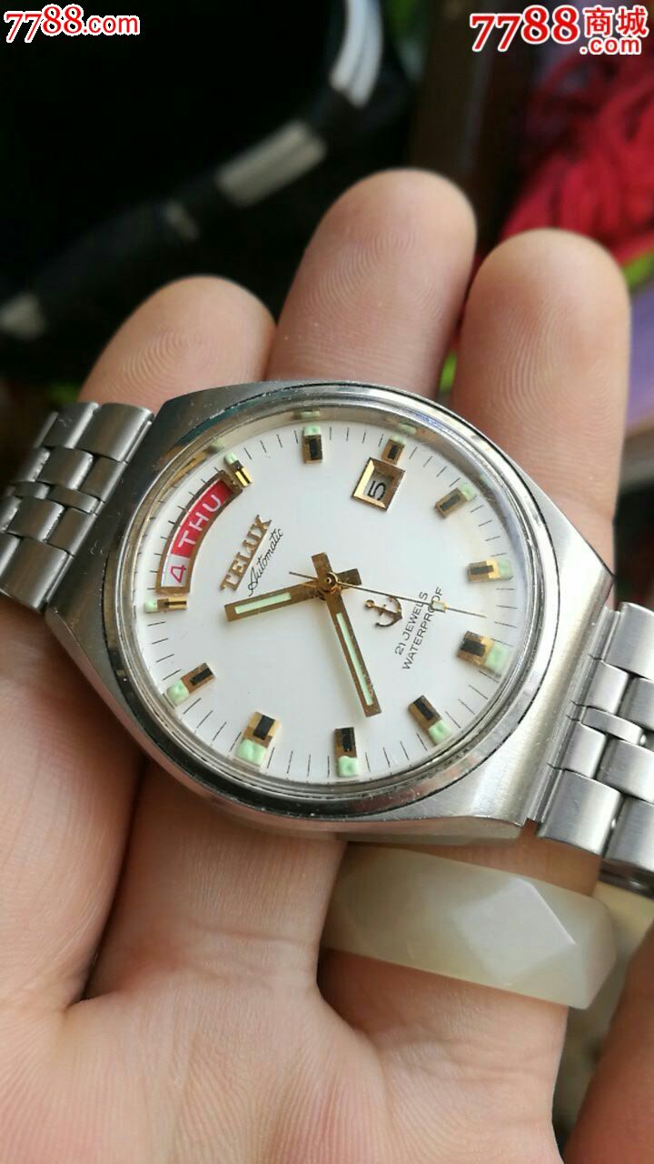 好品日本铁锚自动男表!银巴巴屁股!