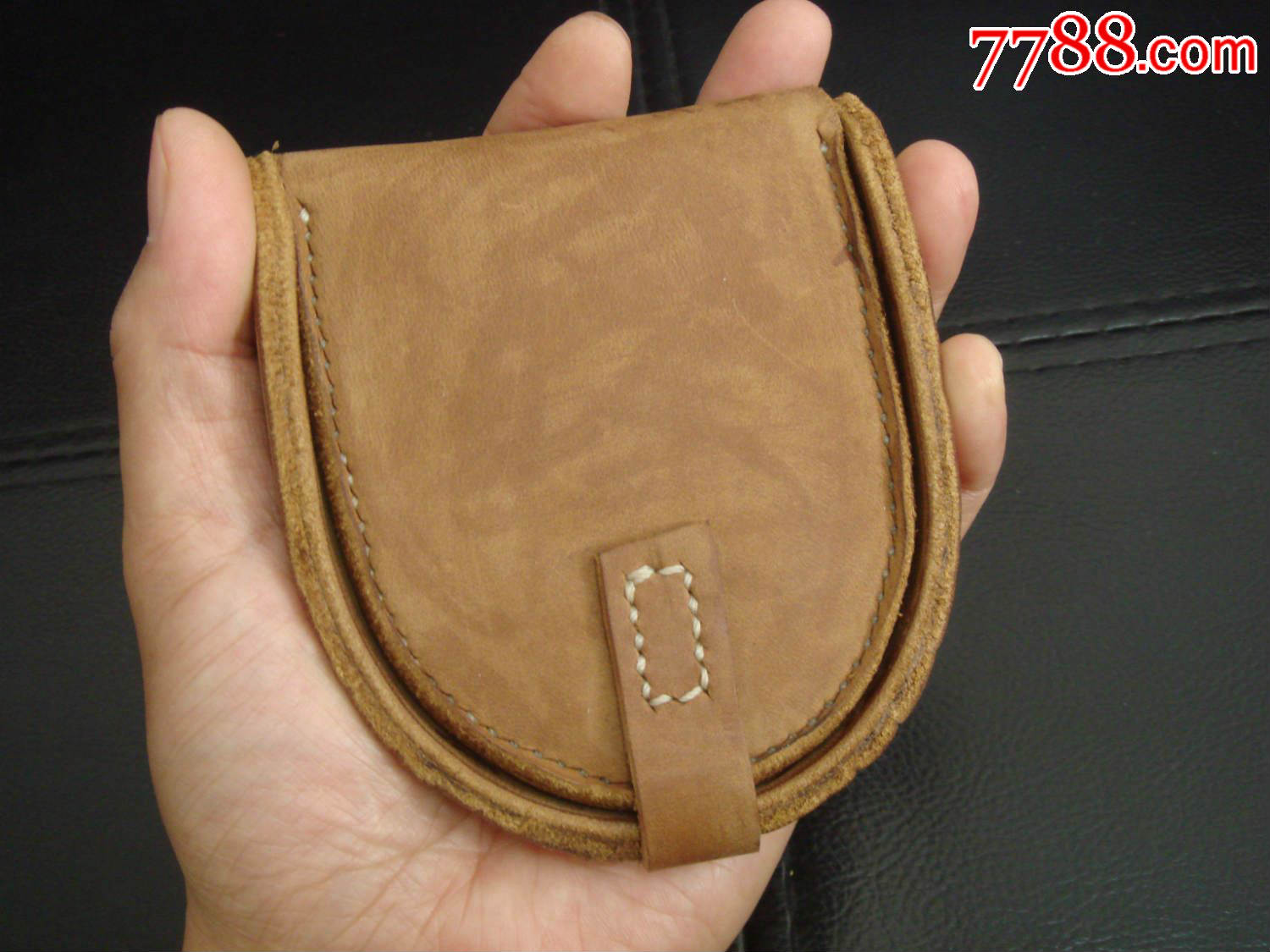 纯手工疯马皮簸箕形零钱包(不讲价)_其他皮制品_玉可惠文【7788收藏