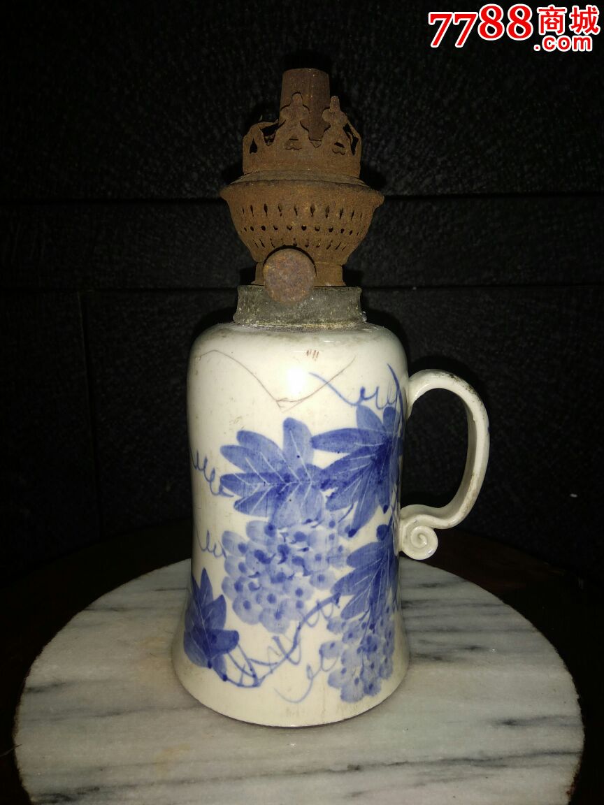 清代青花【带款】油灯!