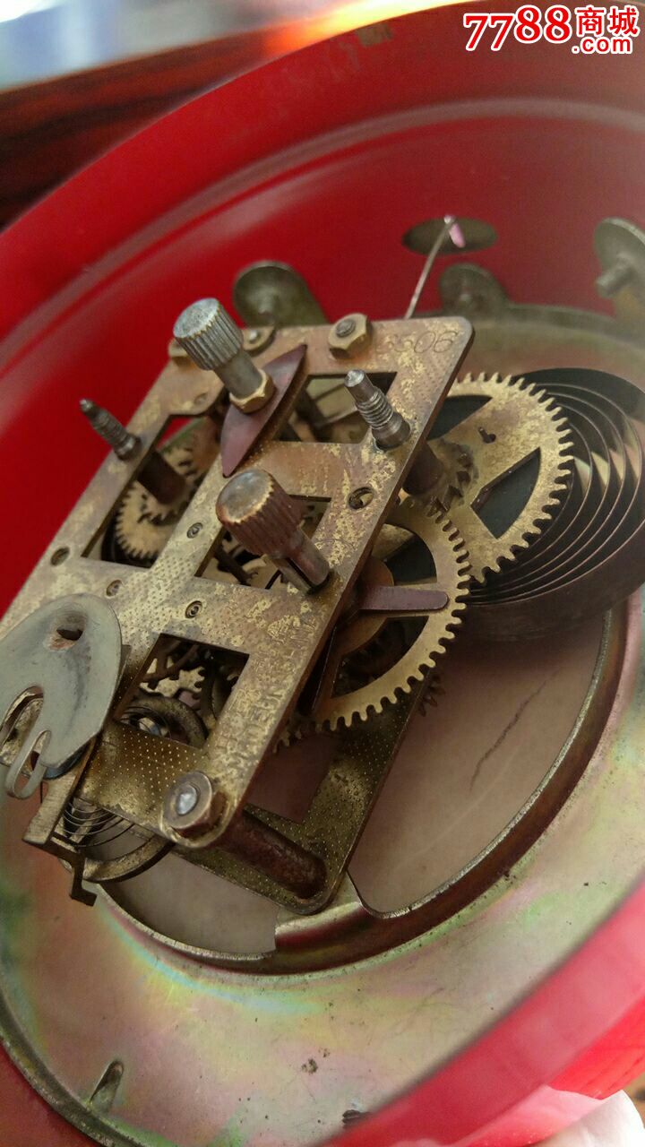 全铜齿轮机芯鸡吃米闹钟