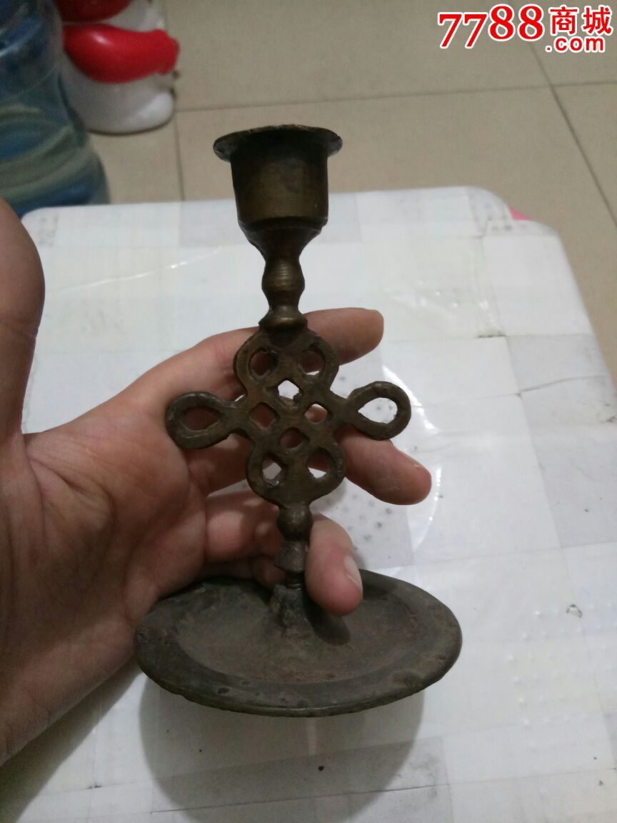 清代铜质烛台蜡烛台