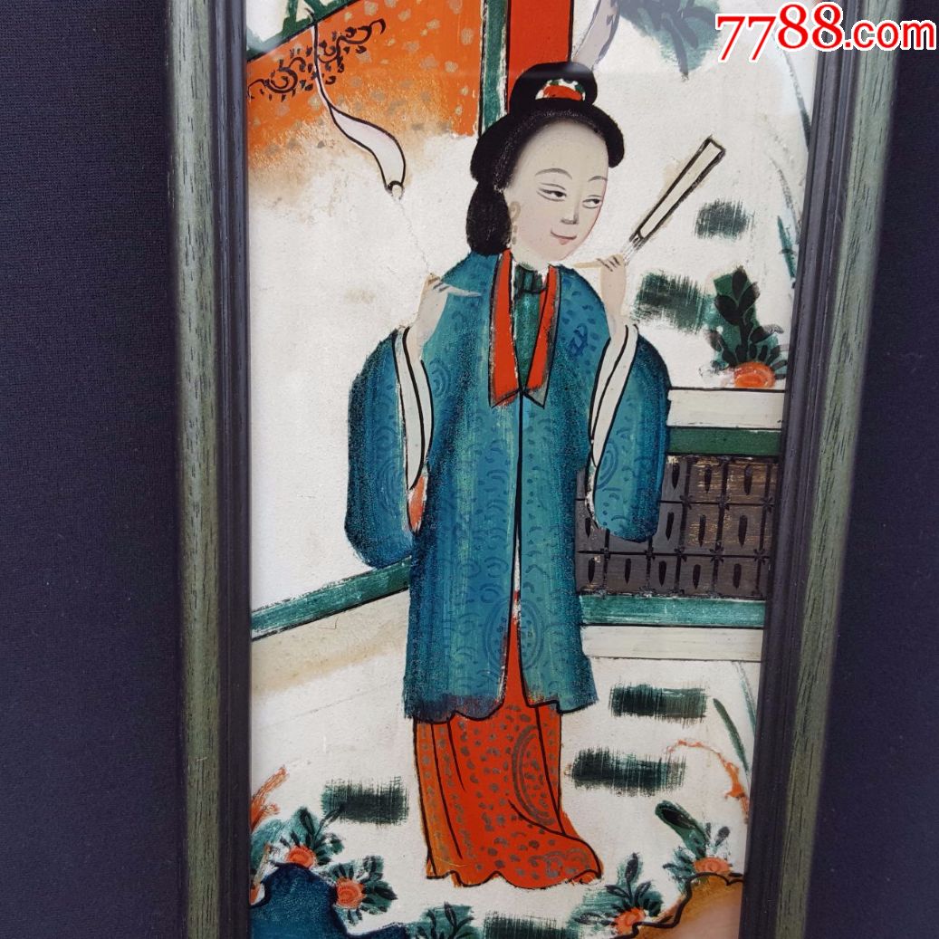 玻璃画清代仕女