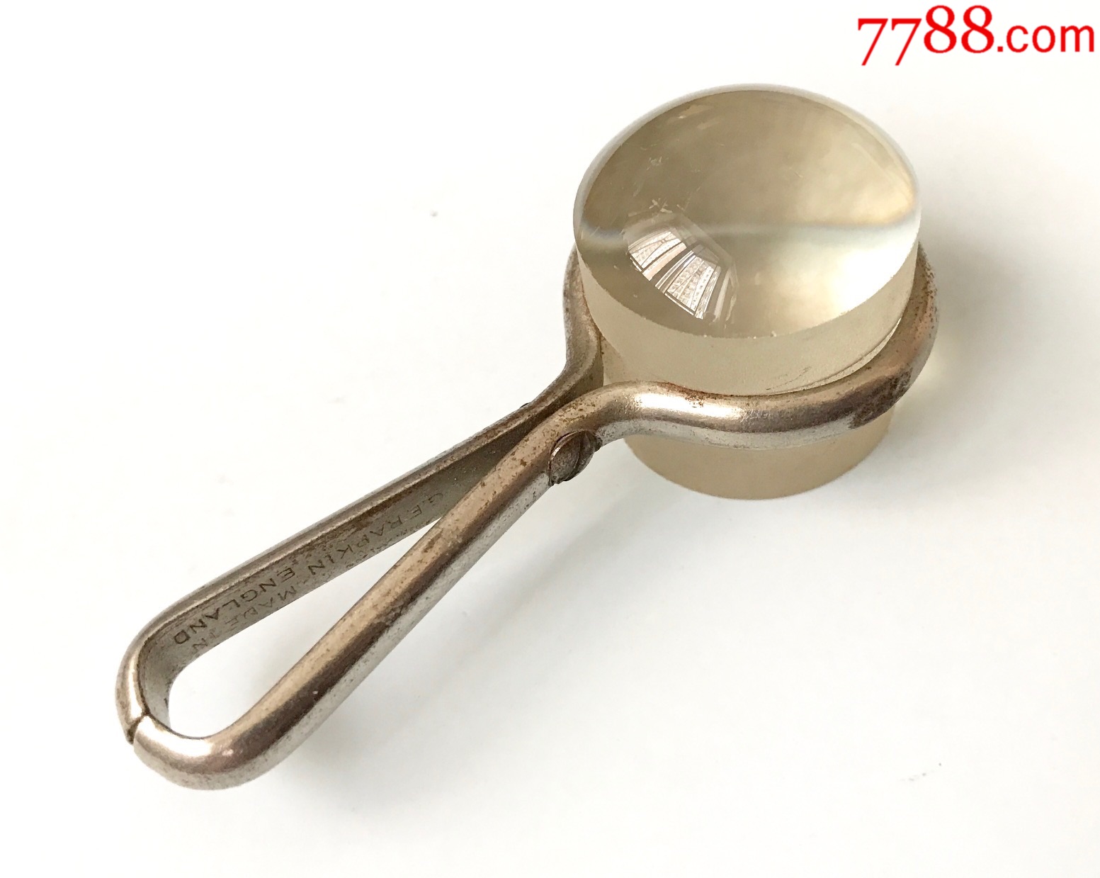 欧洲古玩/英国古董放大镜/岩石水晶与钢/清代/品相如图