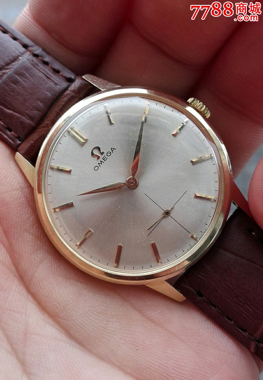 售出二手手表瑞士古董14k实金30t欧米茄268小三针手卷机械表