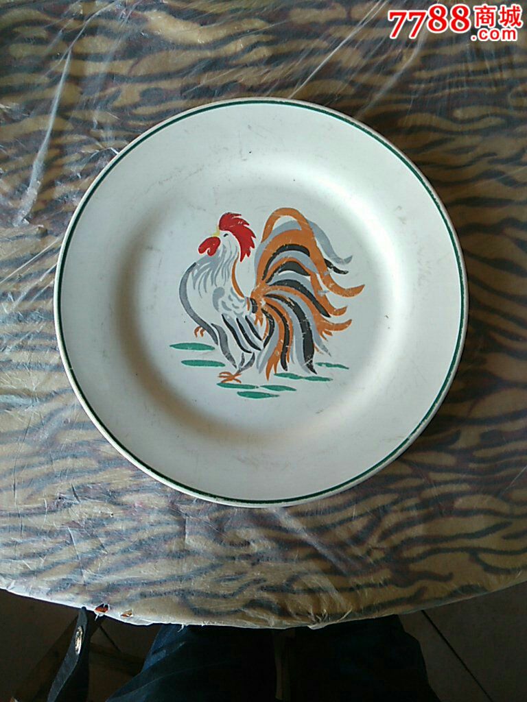 手绘公鸡盘