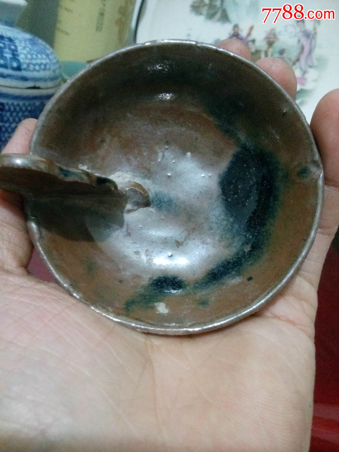 酱釉灯碗