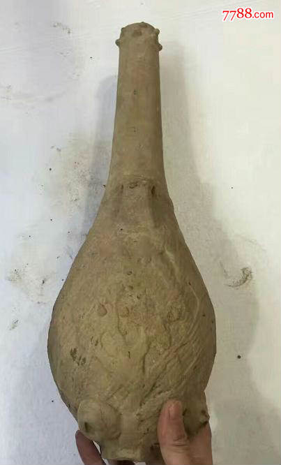 春秋战国时期灰陶土鼓一个