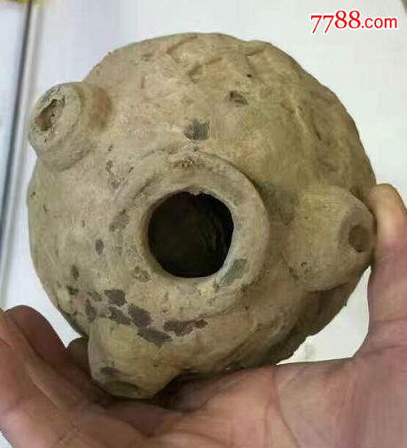 春秋战国时期灰陶土鼓一个