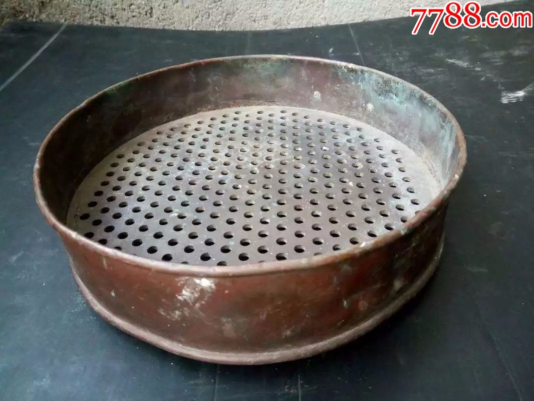 满洲国紫铜药筛,药筛子,紫铜箩筛.