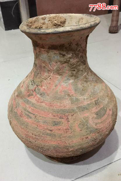 汉代时期彩绘陶瓶2_彩陶_晋南钱币礼品【7788收藏__收藏热线】