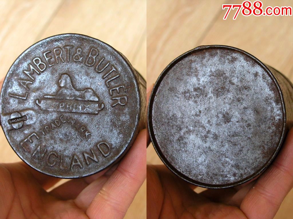 西洋收藏1702上世纪早期英格兰名牌lambertbutler铁皮烟盒