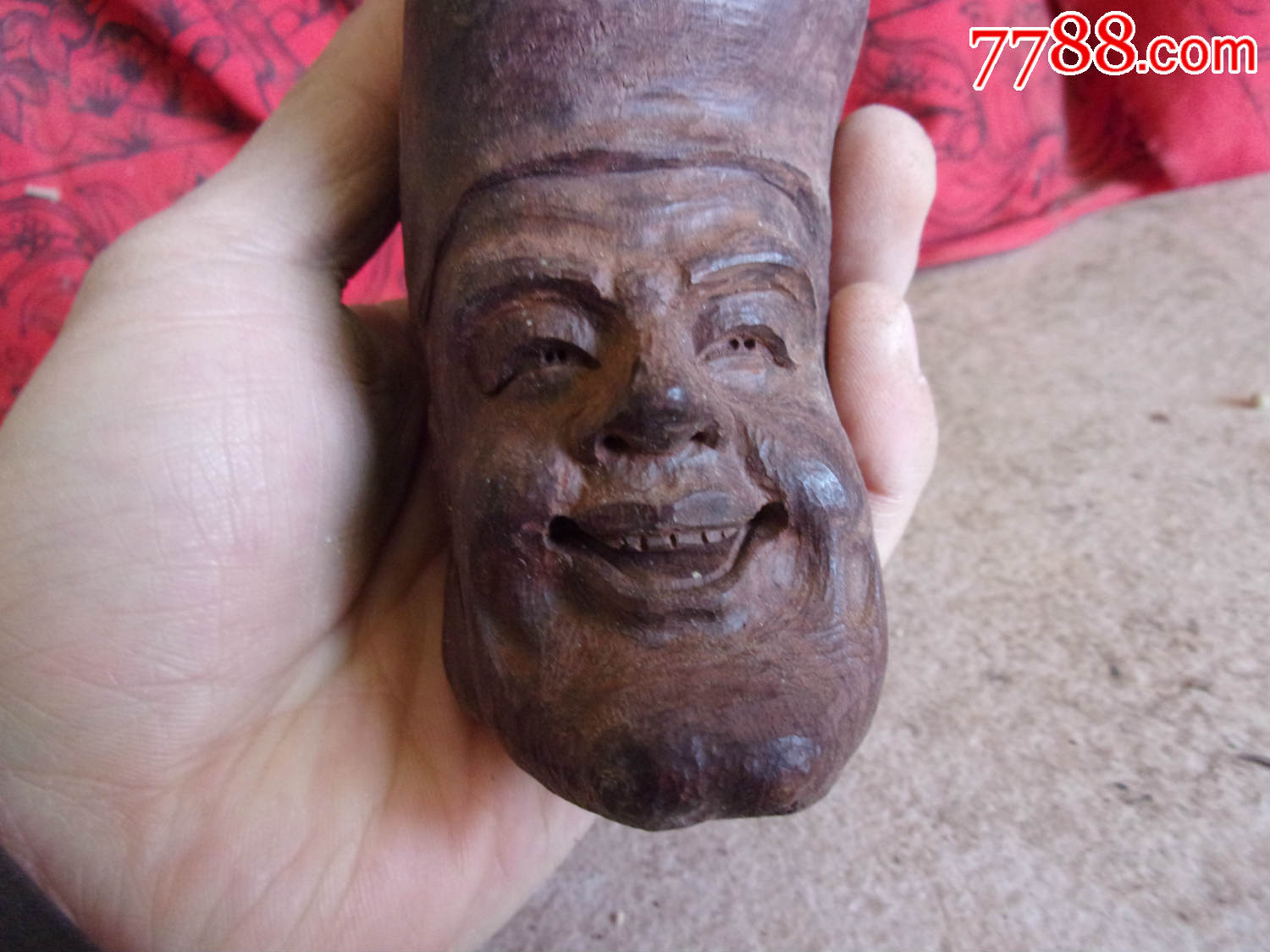 包邮一口价纯手工雕刻红木酸枝木木雕济公人物头像雕像手把玩件