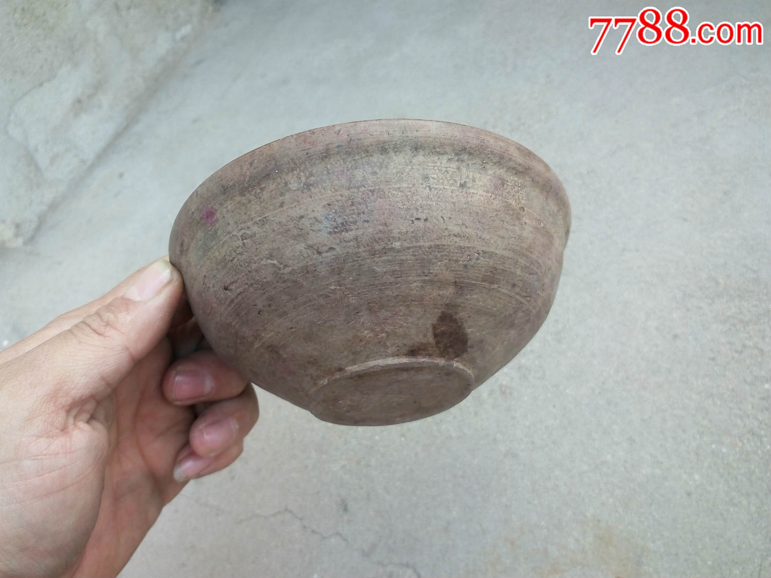 民国手绘泥塑大海碗饭碗中型包老稀有民俗收藏农家饭庄摆件包老